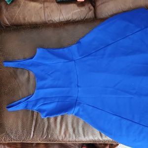H&m blue fit and flare short dress